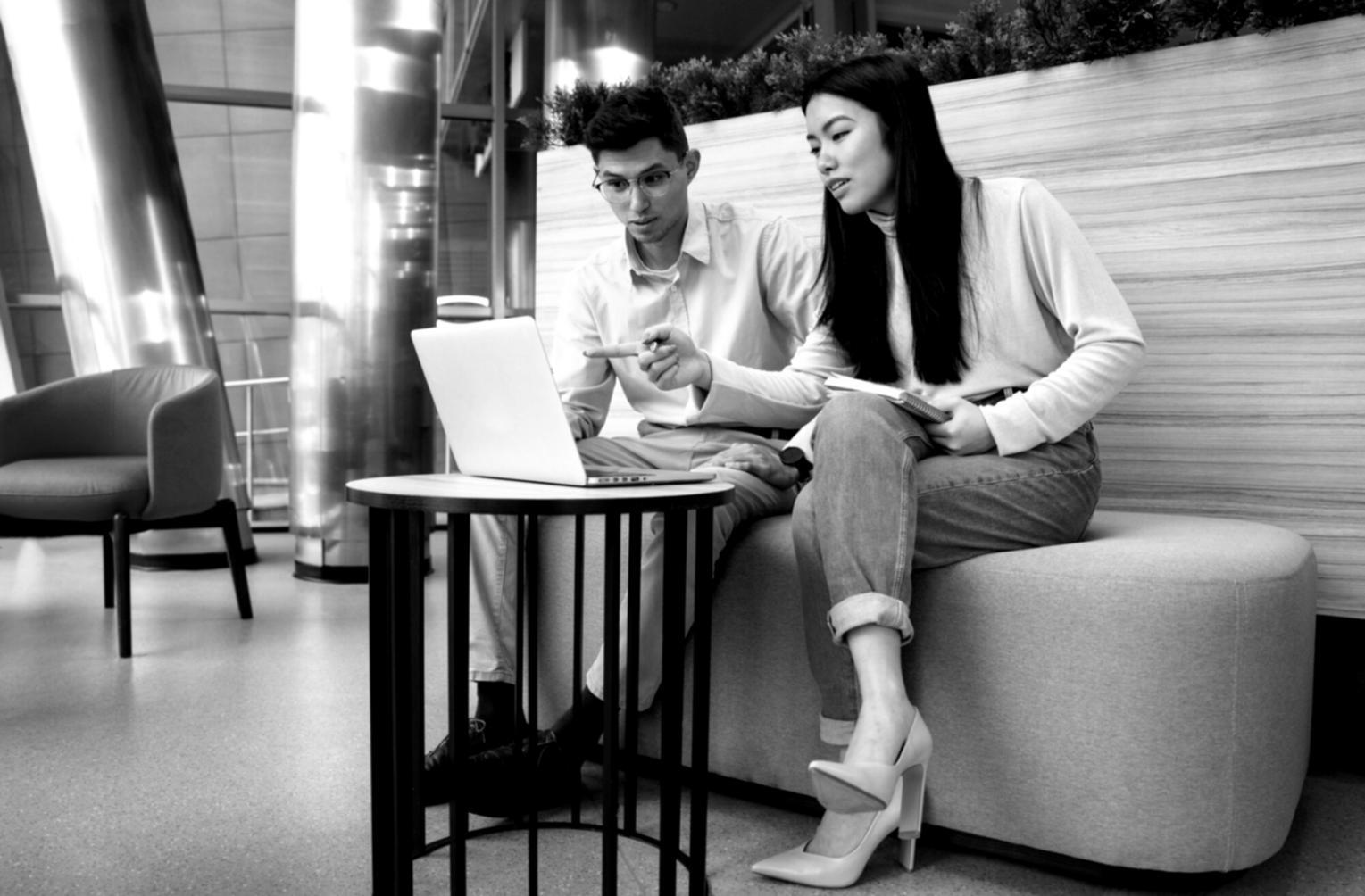 Financial analysis on computer screen